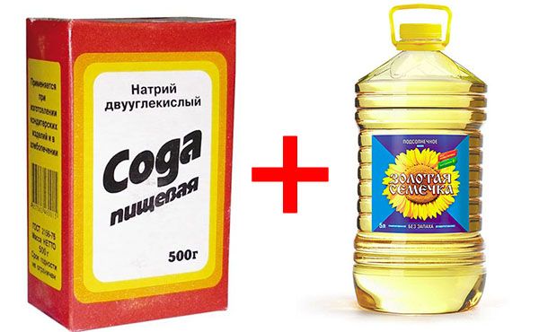 Смесь из соды и растительного масла